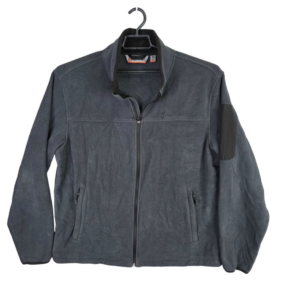 Mens Free Country Gray Fleece Full Zip Jacket Polyester Warm Outerwear Size XL